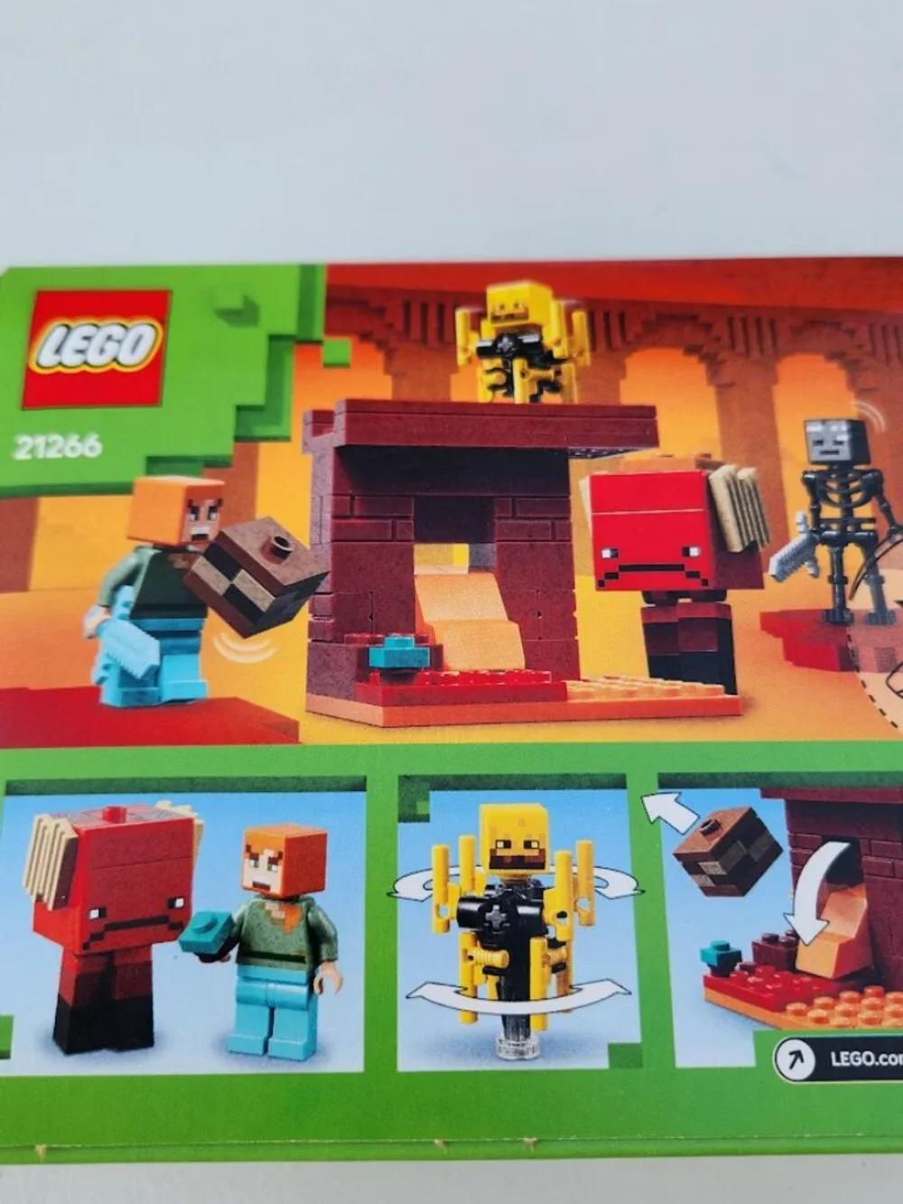 NEW 21266 LEGO Minecraft The Nether Lava Battle Toy Building Set Alex, Wither Sk